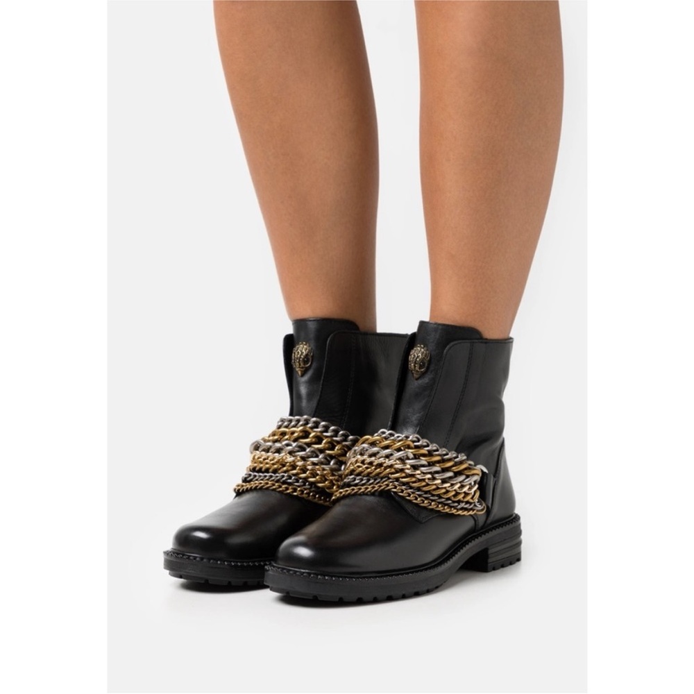 Kurt Geiger Stefan chain embellished moto boot